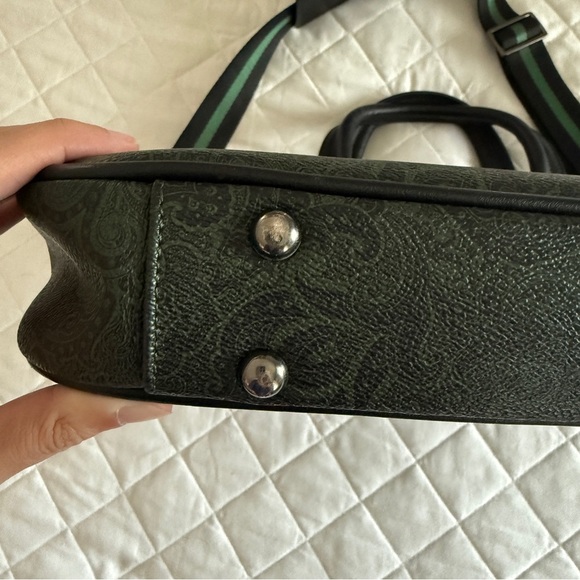 Robert Graham Forest Green Paisley Briefcase - Picture 7 of 12